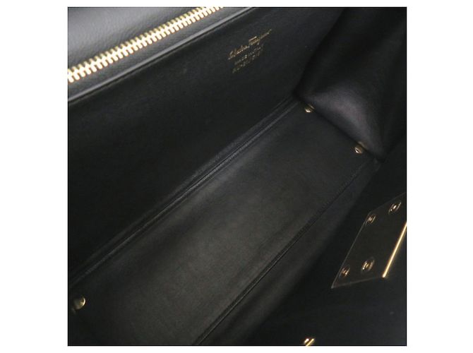 Borsa in pelle nera Gancini di Salvatore Ferragamo Nero - vista 7