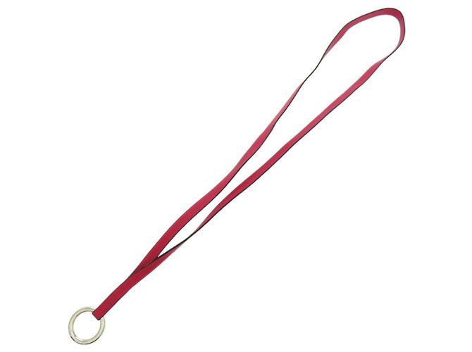 Hermès Lederhalsband mit Himbeer-Y-Stempel - Ansicht 2