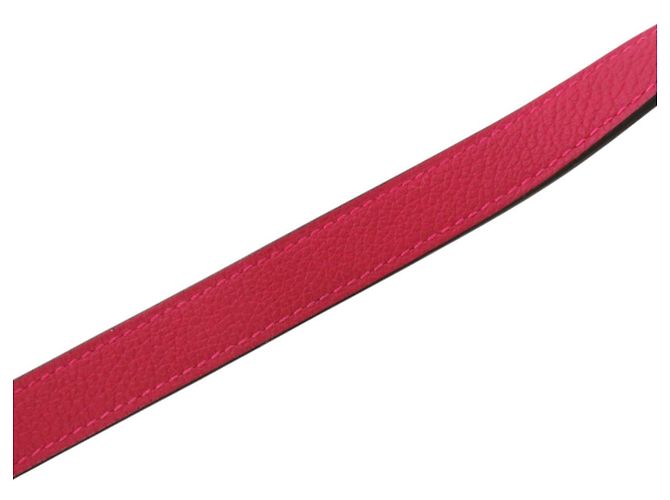 Hermès Lederhalsband mit Himbeer-Y-Stempel - Ansicht 4