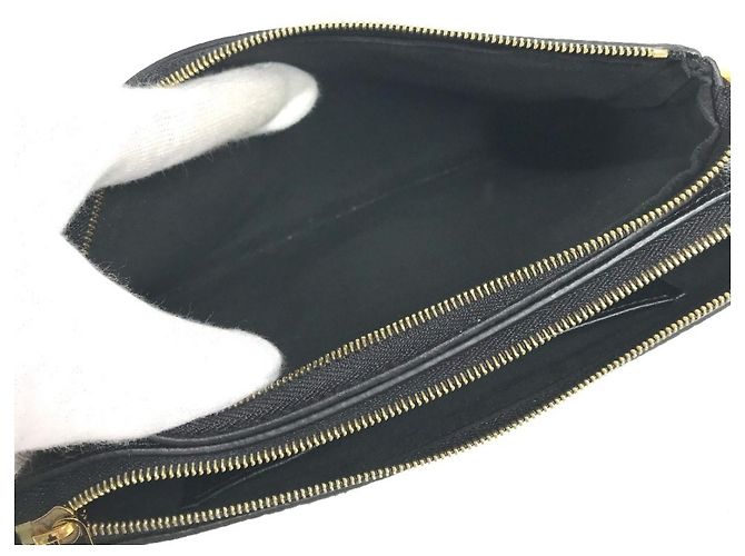 Borsa Pochette Double Zip Monogram Empreinte Louis Vuitton Nero Multicolore Beige - vista 4