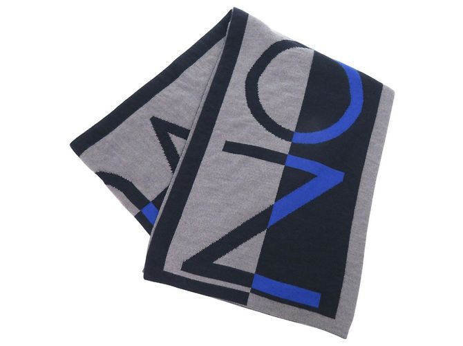 Stola in lana Louis Vuitton in grigio e blu navy Marrone - vista 2