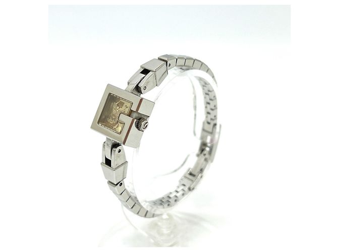 Gucci 102 G Mini Square Chain Quarz Uhr Silber - Ansicht 2