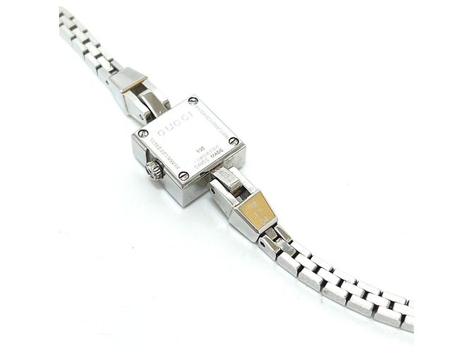 Gucci 102 G Mini Square Chain Quarz Uhr Silber - Ansicht 7