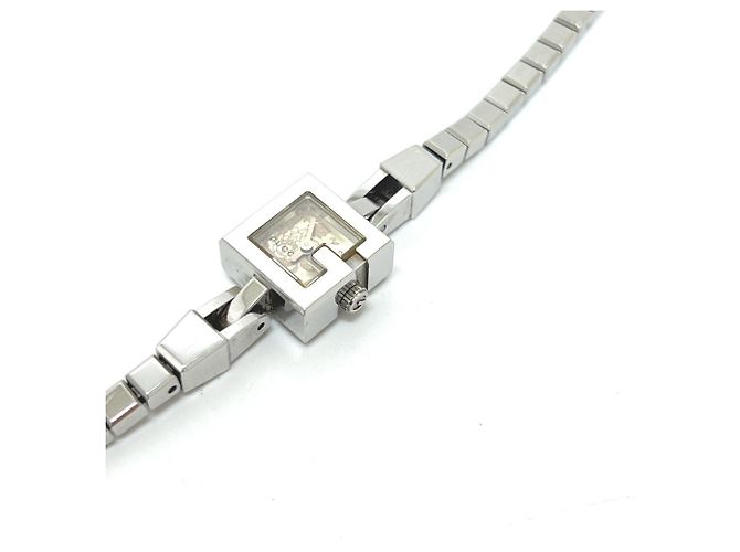 Gucci 102 G Mini Square Chain Quarz Uhr Silber - Ansicht 8