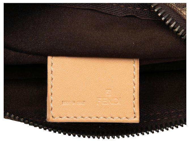 Fendi Braune Zucchino Canvas Handtasche Hellbraun - Ansicht 5
