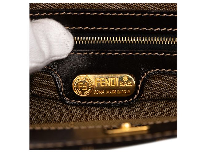 Bolso Tote Twins de lona Zucca marrón Fendi Castaño - vista 5