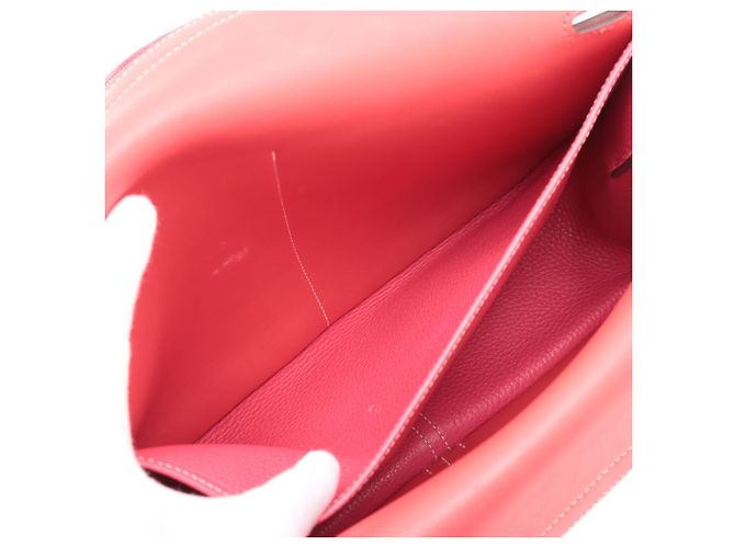 Hermès Halzan 31 in Clemence rosa Verso - vista 5