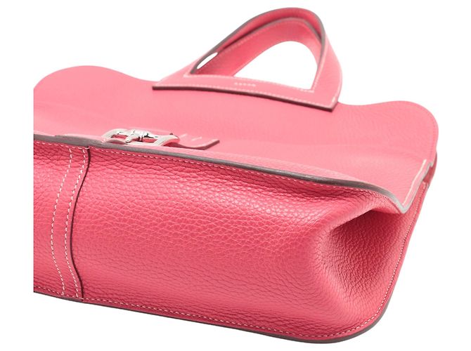 Hermès Halzan 31 in Clemence rosa Verso - vista 7