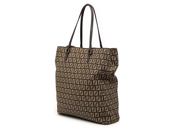 Fendi Braune Zucchino Canvas Tasche - vista 2