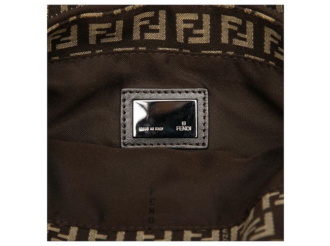 Fendi Braune Zucchino Canvas Tasche - vista 6