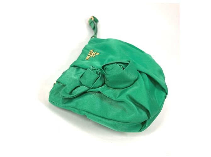 Pochette per trucco in nylon verde Prada - vista 3