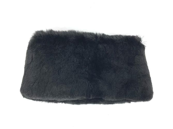 Chanel Two-tone CC Logo Coco Mark Tippet Accessory Fur Scarf Black White Yellow - view 2