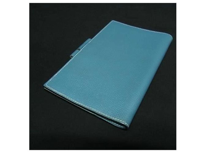 Cubierta de agenda de cuero Epsom Azul Jean Hermès - vista 3