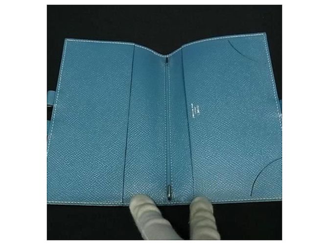 Cubierta de agenda de cuero Epsom Azul Jean Hermès - vista 4