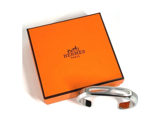 Hermès Bracelet jonc Delta HERMES Argenté - vue 10