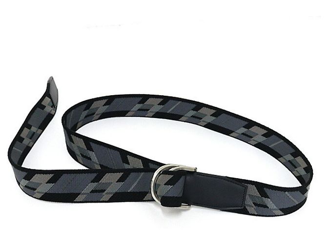 Hermès Double D-Ring Canvas Gürtel Braun Schwarz - Ansicht 2