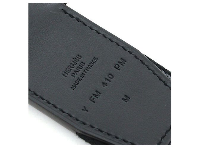Hermès Double D-Ring Canvas Gürtel Braun Schwarz - Ansicht 3