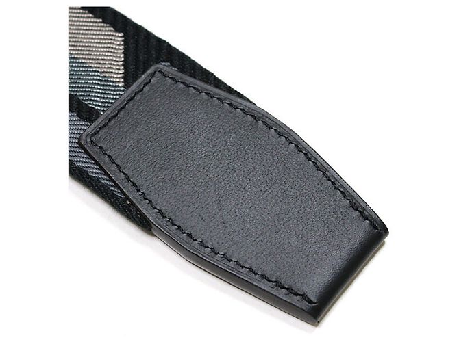 Hermès Double D-Ring Canvas Gürtel Braun Schwarz - Ansicht 4