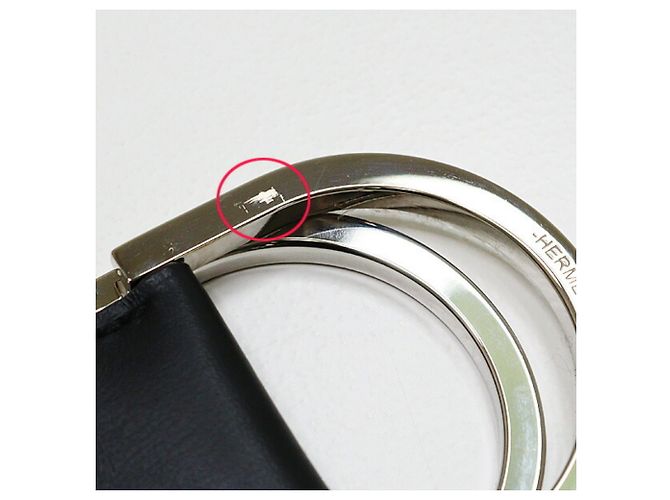 Hermès Double D-Ring Canvas Gürtel Braun Schwarz - Ansicht 5