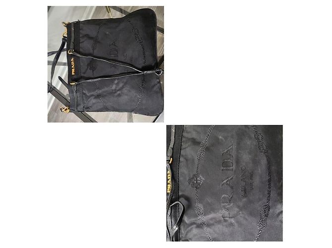 Autre Marque Borsa a tracolla in nylon Tessuto nera di Prada Nero - vista 5