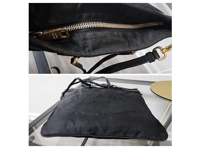 Autre Marque Borsa a tracolla in nylon Tessuto nera di Prada Nero - vista 7