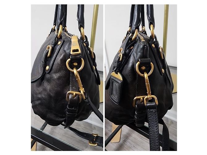 Borsa a mano in pelle di vitello morbida Prada iridescente - vista 10
