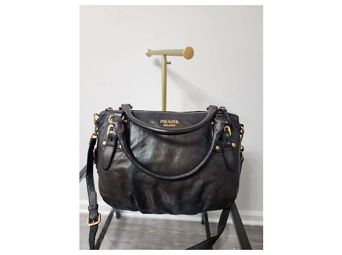 Borsa a mano in pelle di vitello morbida Prada iridescente - vista 12