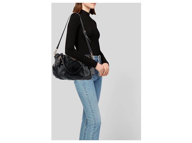 Borsa a mano in pelle di vitello morbida Prada iridescente - vista 3
