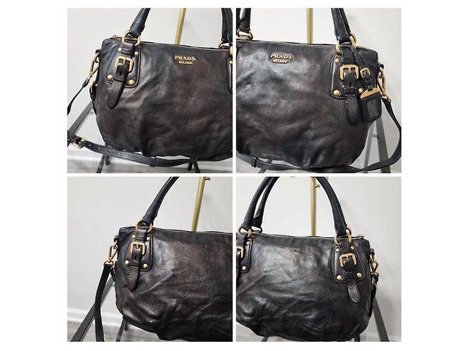 Borsa a mano in pelle di vitello morbida Prada iridescente - vista 9