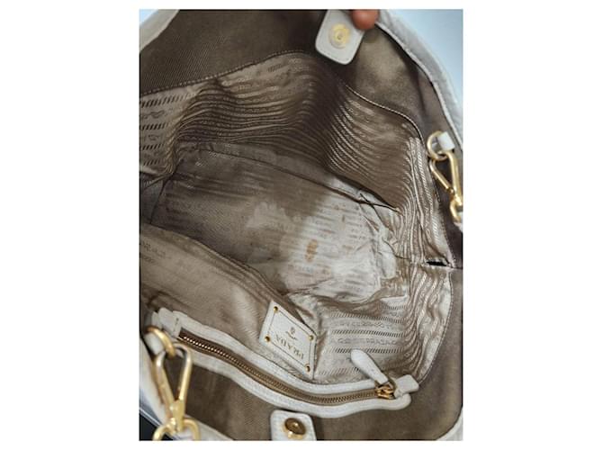 Prada Canapa Logo Jacquard Tote Beige/Braun - Ansicht 14