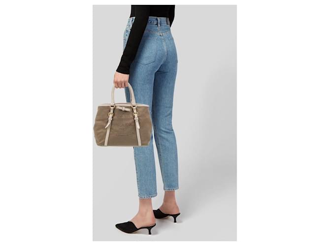 Prada Canapa Logo Jacquard Tote Beige/Braun - Ansicht 15