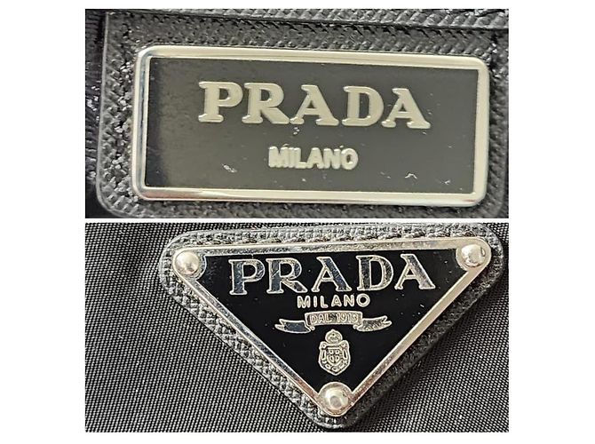 Borsa a tracolla/spalla in nylon Saffiano nera di Prada Nero - vista 12