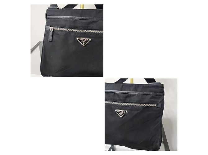 Borsa a tracolla/spalla in nylon Saffiano nera di Prada Nero - vista 7