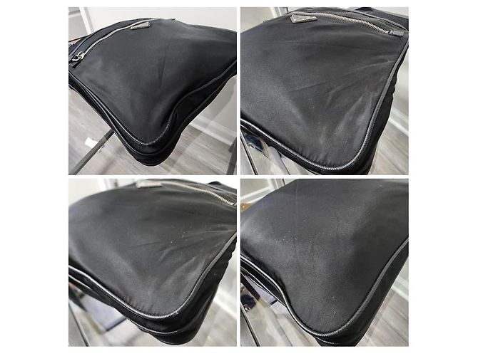 Borsa a tracolla/spalla in nylon Saffiano nera di Prada Nero - vista 8