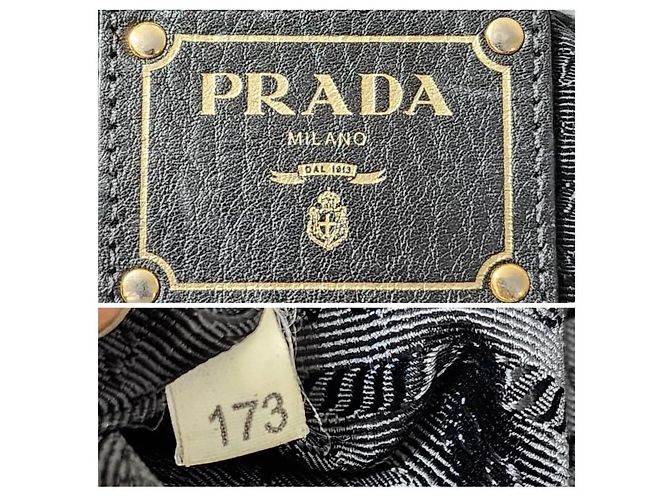 Prada Tessuto & Vitello Daino Nylon Einkaufstasche Schwarz - Ansicht 10