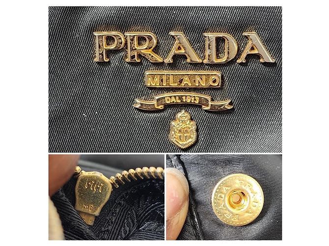 Prada Tessuto & Vitello Daino Nylon Einkaufstasche Schwarz - Ansicht 6