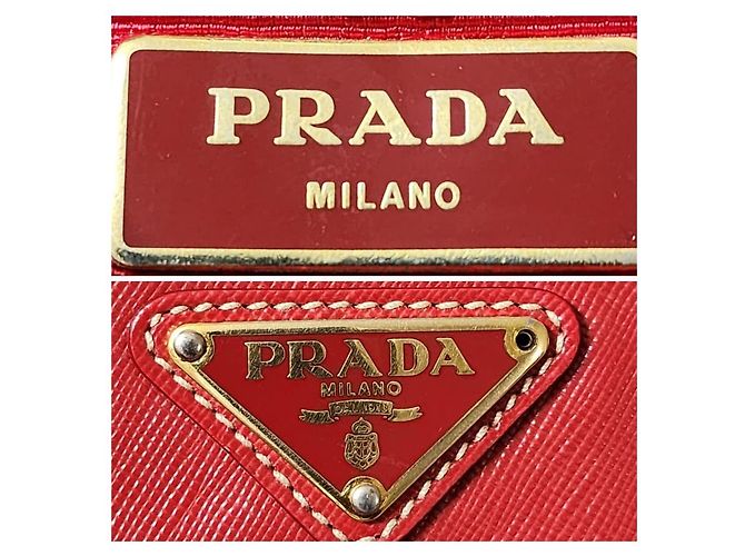 Rote Tessuto Tote mit Saffiano-Besatz aus Nylon von Prada - Ansicht 9