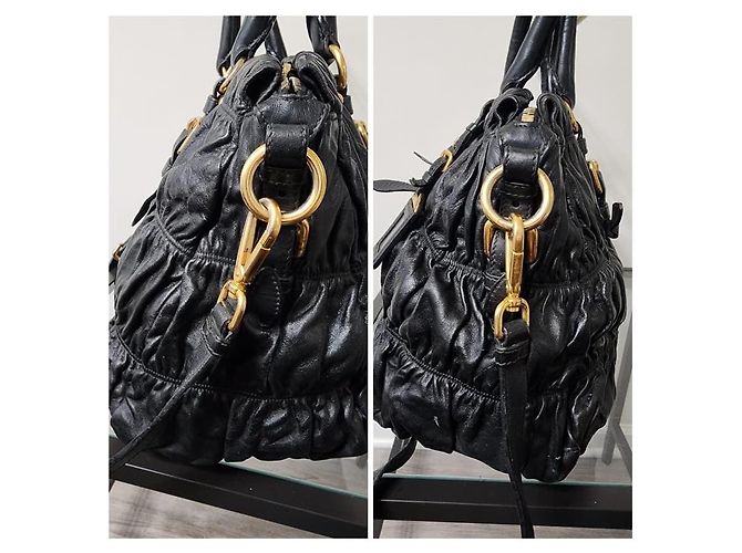 Borsa tote Gaufre in pelle Nappa nera PRADA Nero - vista 10
