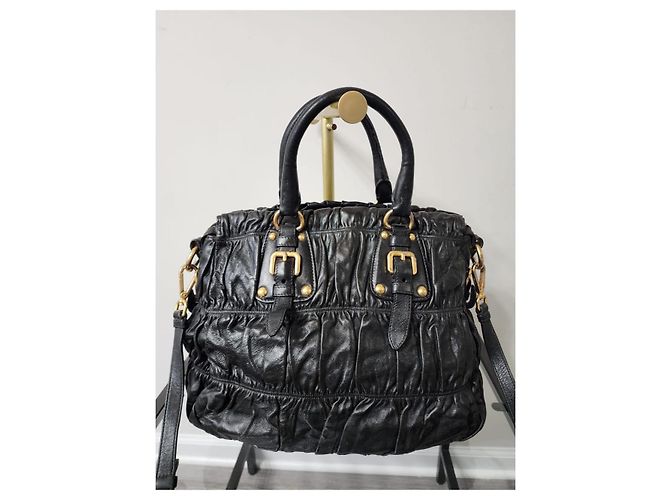 Borsa tote Gaufre in pelle Nappa nera PRADA Nero - vista 3