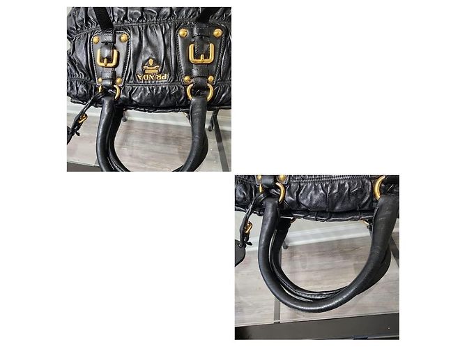Borsa tote Gaufre in pelle Nappa nera PRADA Nero - vista 6