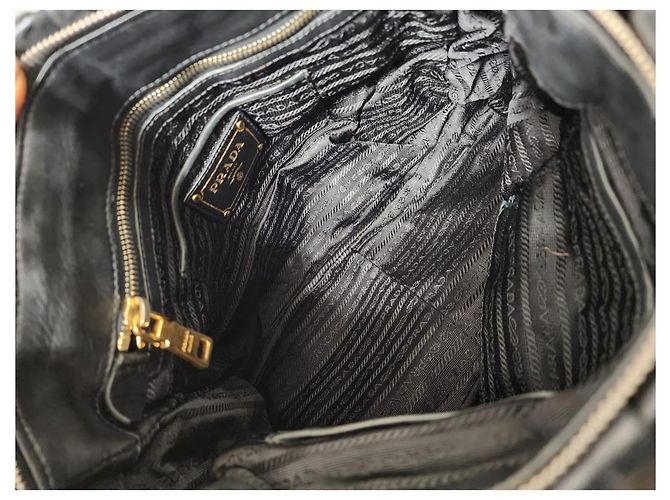 Borsa tote Gaufre in pelle Nappa nera PRADA Nero - vista 7