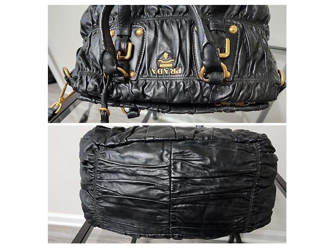 Borsa tote Gaufre in pelle Nappa nera PRADA Nero - vista 8