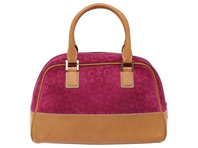 Céline Celine Vintage Macadam Handtasche aus Macadam-Suede Lila - Ansicht 2
