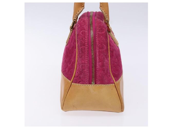 Céline Celine Vintage Macadam Handtasche aus Macadam-Suede Lila - Ansicht 3