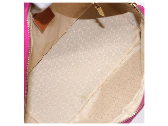 Céline Celine Vintage Macadam Handtasche aus Macadam-Suede Lila - Ansicht 5