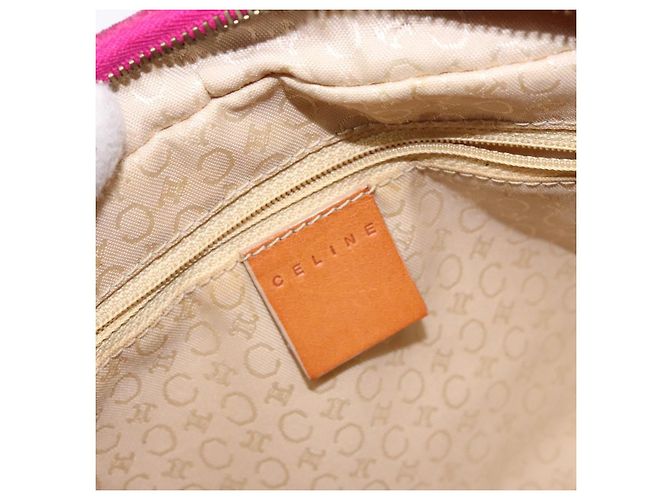 Céline Celine Vintage Macadam Handtasche aus Macadam-Suede Lila - Ansicht 6