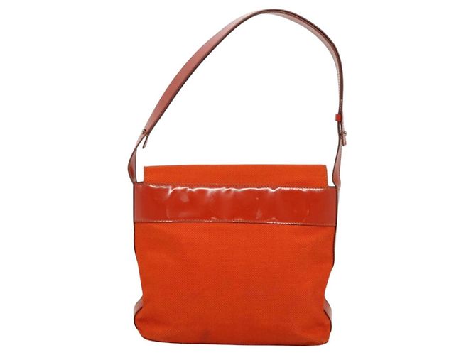 Céline Sac à épaule Celine en toile Orange - vue 2