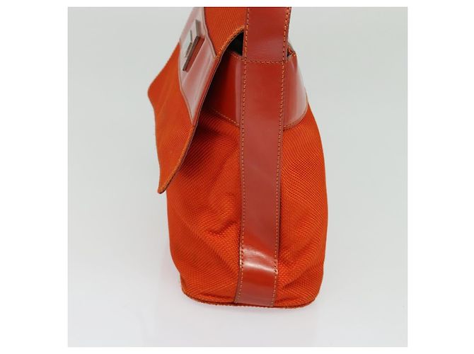 Céline Sac à épaule Celine en toile Orange - vue 4
