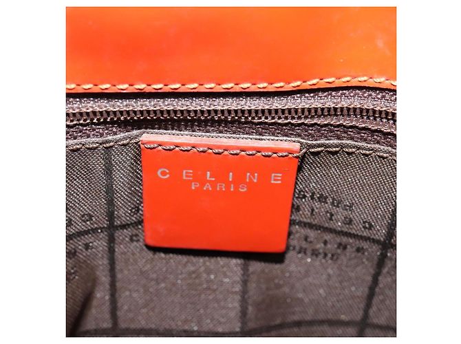 Céline Sac à épaule Celine en toile Orange - vue 6