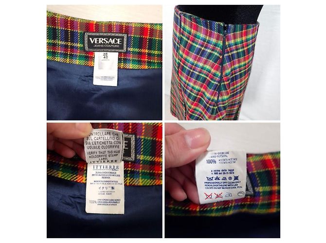 Versace Jeans Couture Versace gonna tartan vintage 1990s Multicolore - vista 8